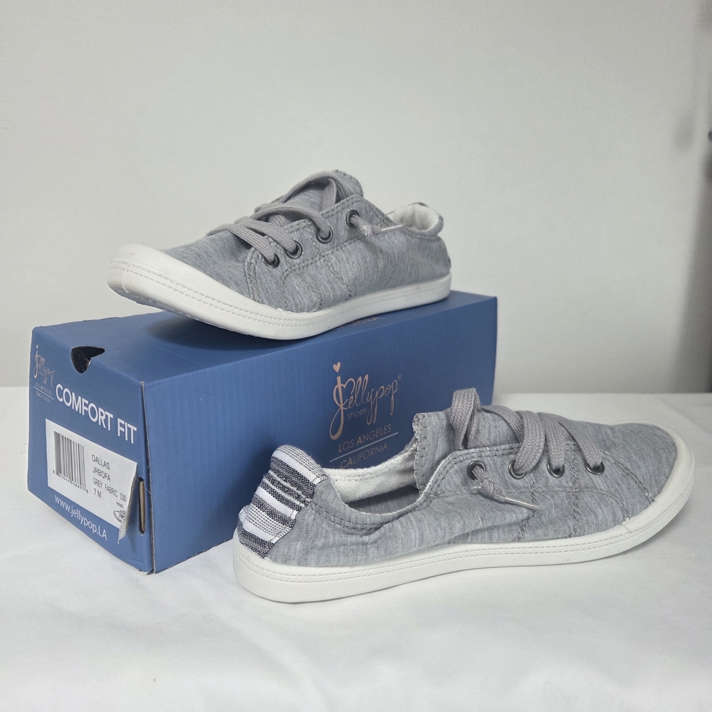 Jellypop comfort fit Dallas size 7 Grey Fabric in box